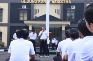 Polres Metro Polda Lampung Olah Raga Sekaligus Silaturahmi