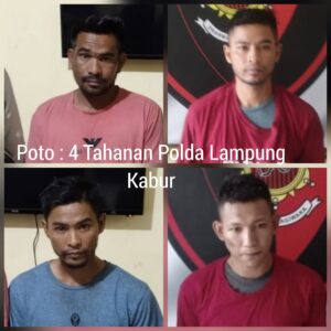 Polda Lampung Kerahkan Tekab 308 dan Tim Ditresnarkoba, Kejar 4 Tahanan Kabur
