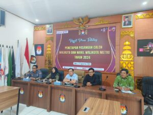 Paslon Walikota dan Wakil Walikota Metro resmi ditetapkan KPU Mengikuti Pilkada 2024