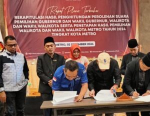 KPU Kota Metro Tetapkan Hasil Rekapitulasi, Pasangan Mubaraq di Puncak Kemenangan